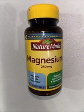 Nature Made Magnesium 250 Mg Supplements Muscle, Heart, Bone, Nerve Exp 5/26