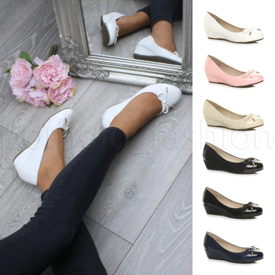 AJVANI DAMEN NIEDRIGER MITTELHOHER KEILABSATZ ELEGANTE ARBEIT SLIPPER BALLERINA DOLLY SCHUHE GRÖSSE