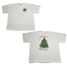 Planet Hollywood T-Shirt VTG 90s Holiday Celebrity Schwarzenegger FLAW White XL