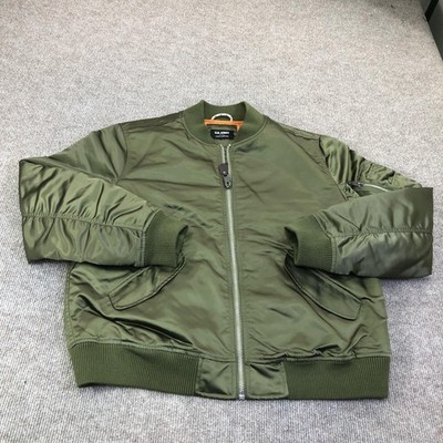 Lucky Brand Jacket Mens Medium Green U.S. Army Bomber Full Zip