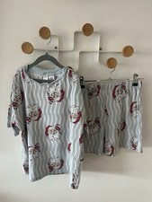 Target Kids Size 10 Santa Cotton Striped Pyjama Set Top Shorts 2pc