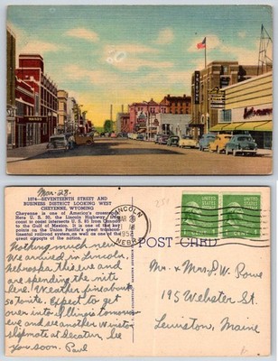 Cheyenne Wyoming Seventeenth Street Business District Postcard AB807