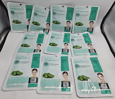 Dermal Korea Collagen Essence Facial Mask Sheet - Aloe 10 Pack - NEW