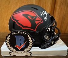 Trey McBride Autographed Arizona Cardinals Eclipse Mini Helmet Witness Beckett