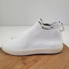 Rothys Chelsea Boots Womens Size 10 Bright White Fabric Mid Top Pull On Booties