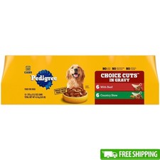 Canned Dog Food Choice Cuts in Gravy Beef Adult Wet Food 12 Pack 13.2oz New 2.97 per gallon