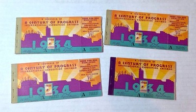 1934 Chicago World's Fair Century of Progress ticket booklet lot (4),