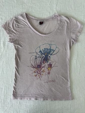 Vintage 2006 Coachella Concert Festival Babydoll Tee Womens small lavender Y2K