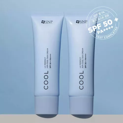 SNP UV Perfect Air-Cool Sun Cream 50ml + 50ml Double Set SPF50+ PA++++ K-Beauty