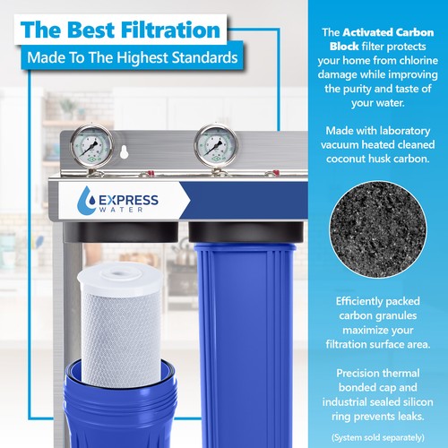 10 Pack Carbon CTO Big Blue Whole House Water Filter Block Activated 20" Coconut - Picture 3 of 7