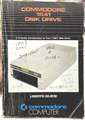 Commodore 1541 Disk Drive Computer User's Guide Manual Book Vintage ...