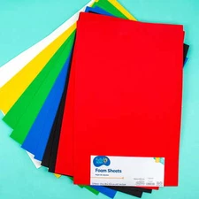 Hello Hobby Rainbow Foam Sheets, 12" X 18", Pack of 12, Multi-Color