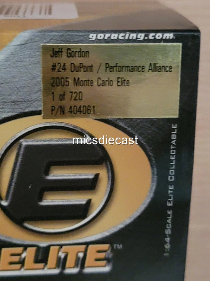 RARE 2005 Jeff Gordon #24 Dupont Performance Alliance 1:64 Diecast Elite 720 NIB - Image 3 of 3