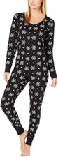 Jenni by Jennifer Moore Thermal Printed Union Suit Snowflake XL