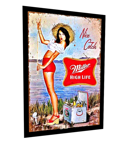 Miller Beer Sticker Sign Sexy Miller High Life Girl Vintage Replica 4 Sizes