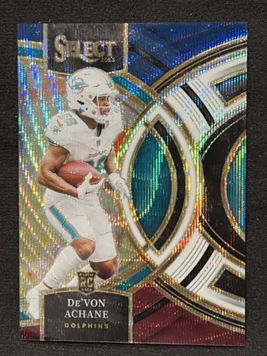 2023 Panini Select - Premier Level #176 De'Von Achane (RC) Tri-Color /225