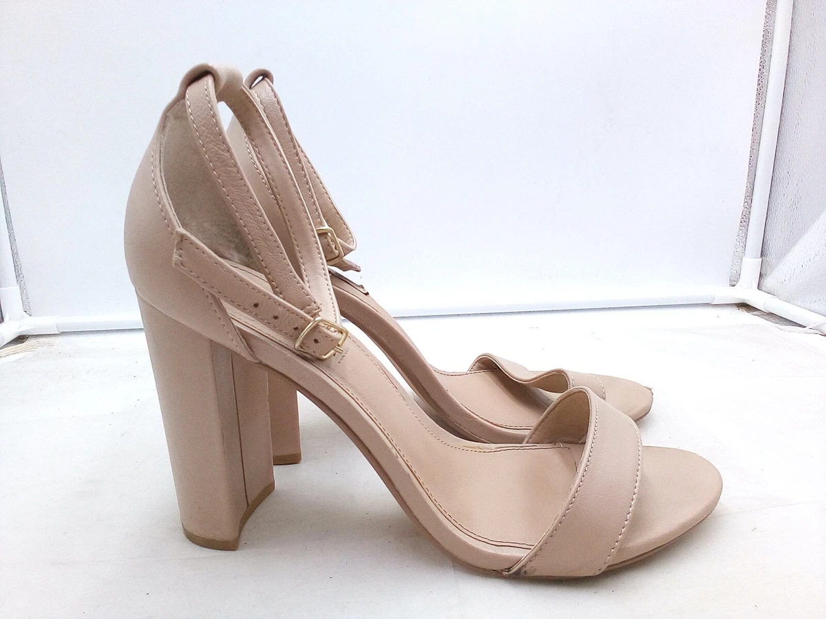 Saraih Beige Ankle Strap High Heel Sandals | Strappy high heels sandals,  High heels outfit, Heels