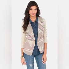 Anna Grace For Lulus West Friends Cream Southwest Print Jacket Size Large