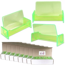 100pc HQ Acrylic Plastic Business Name Card Holder Display Stand (CLEAR GREEN)
