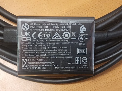 HP Reverb G2 VR 6M Video Cable Virtual Reality Version 1 V1 TPC-B001C L72080-001 - Afbeelding 2 van 13