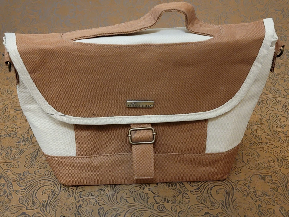 复古 Promaster 中号帆布包相机包 带肩带 棕褐色/奶油色 ㄍ — 第 2/4 张图片