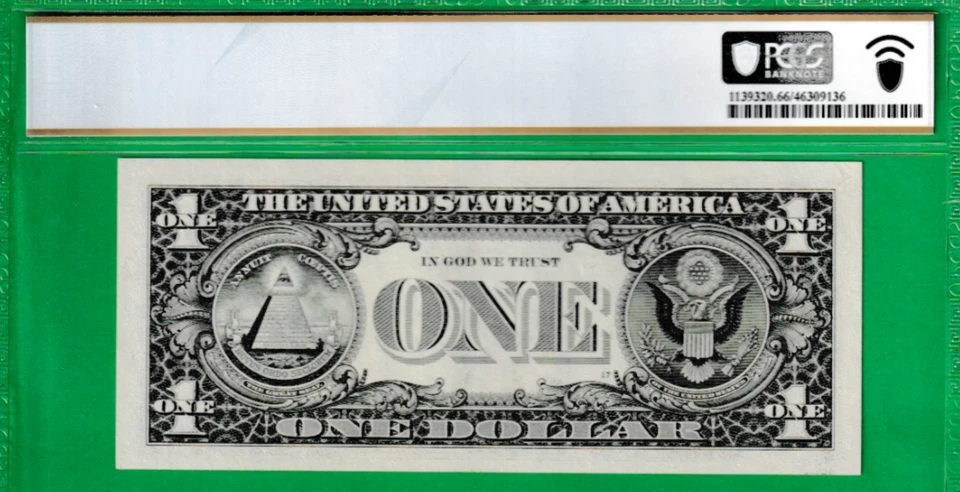 1993 $1 Federal Reserve note RADAR Serial Number 7342-2437 Chicago PCGS 66 - Image 3 of 3