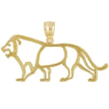 New 14k Gold Lion Pendant