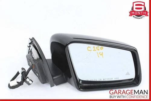 12-15 Mercedes W204 C250 C300 Front Right Side Mirror Door Rear View Black OEM