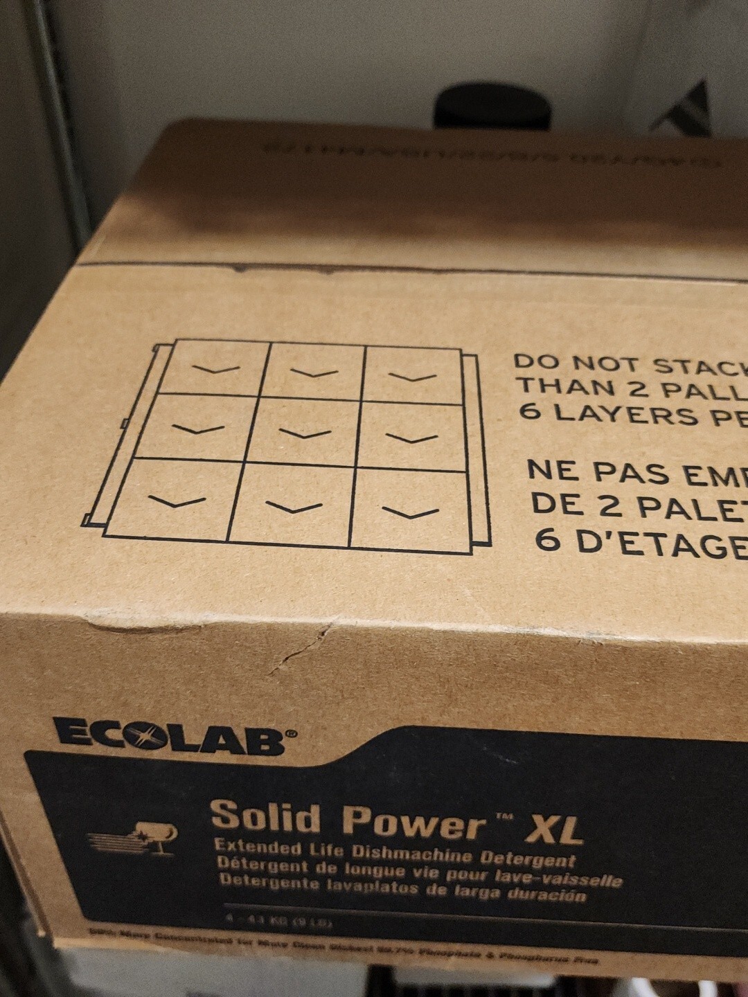 Ecolab Solid Power XL Dish machine Detergent 9Lb Blocks case of 4