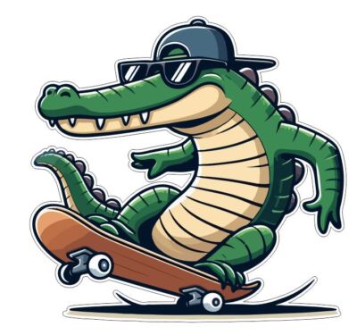 Skating Skateboard Skate Board Alligator Gator Crocodile Croc