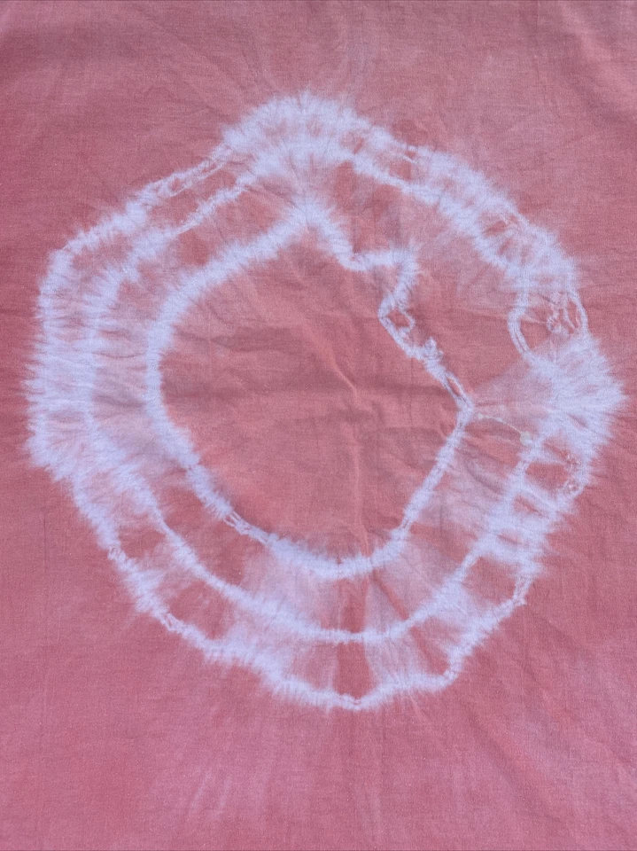VTG 70s 80s Tie Dye T Shirt Soft Thin Pink Simple Circle Faded Pale Starburst - Image 3 of 4