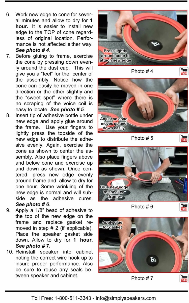 Pioneer CS-722, 801, 822, 930, 939, 12" Woofer Foam Edge Repair Kit # FSK- 12A - Foto 7