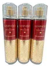 Bath & Body Works LOT of 3 Luminous Fine Fragrance Perfume Mist Spray 8 oz