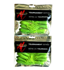 Matzuo 2 PACKS 3.5" Tube Bait Chartreuse Pepper Flake 8-Count Tournament Series