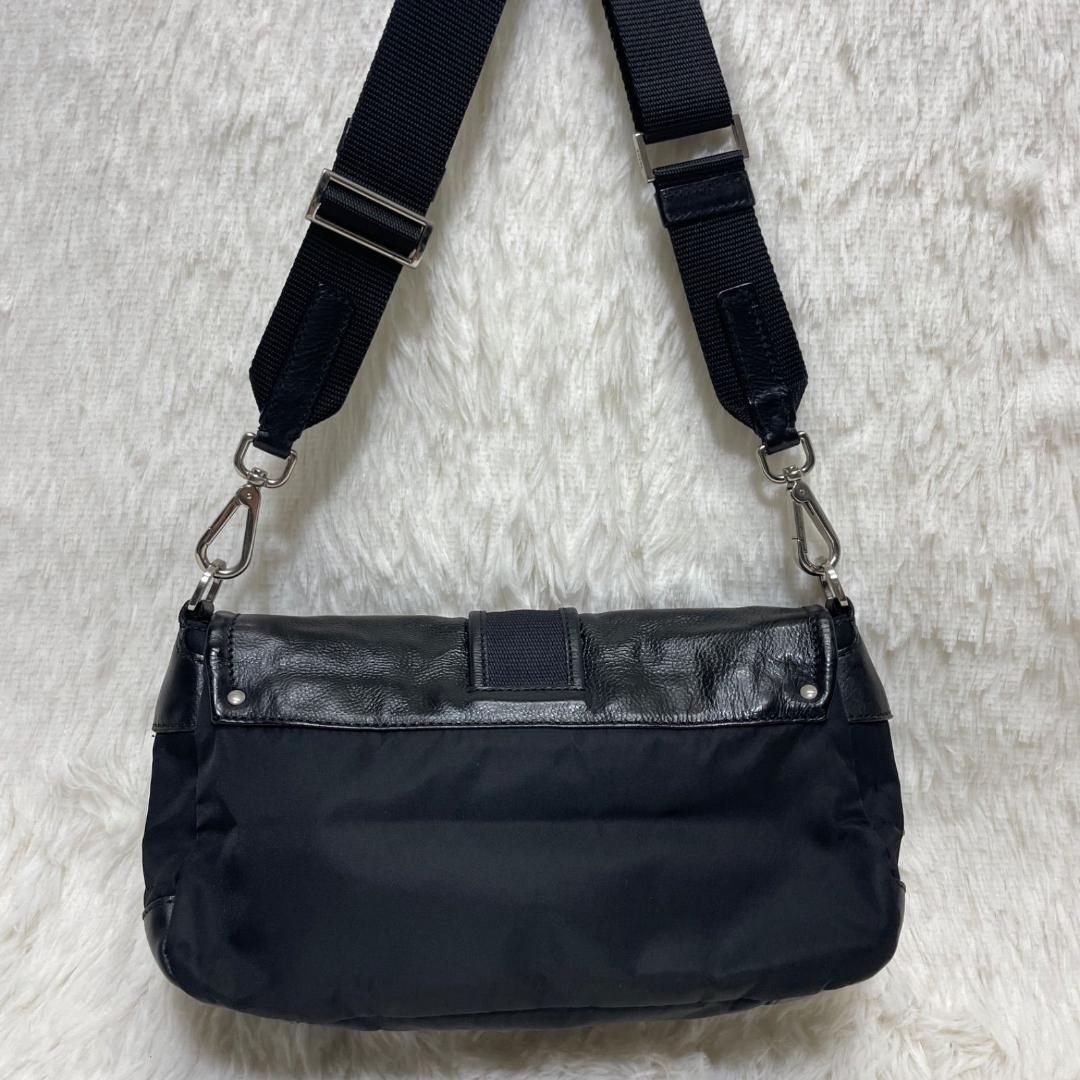 PRADA Shoulder Bag Leather Silver Hardware White Tag PRADA Shoulder Bag Leather Silver Hardware White Tag