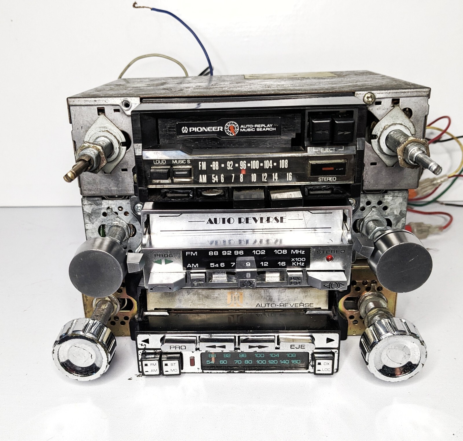 Vintage Car Stereos lot of 3 Pioneer KPA400, Citizen MK45, Elite