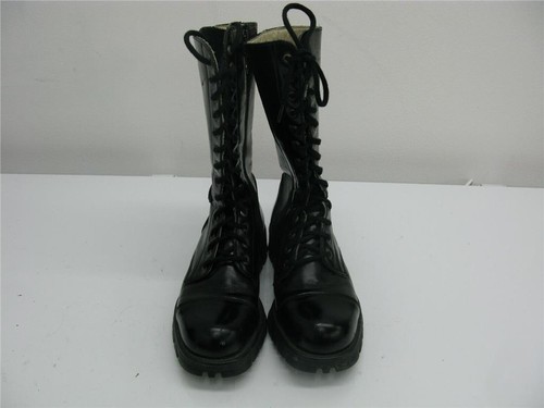 NEW ROCK BLACK LEATHER ORIGINAL BOOTS NATURAL GUM SIZE 7UK. WORK, DOCTOR, SMART - Picture 2 of 6