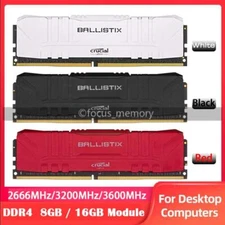 Crucial Ballistix 8 GB 16 GB Ram DDR4 2666 3200 MHz 288pin Desktop Gaming Memory