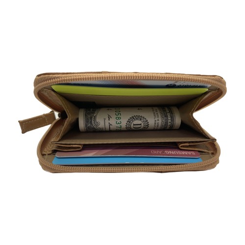 Genuine Eel Skin Coin Purse, Credit Card Zippered Wallet - Picture 47 of 80