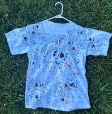 Vintage Kids Single Stitch 101 Dalmatians Shirt AOP