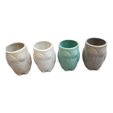 Creative 3D Ceramic Owl Vases 5" tall Set of 4