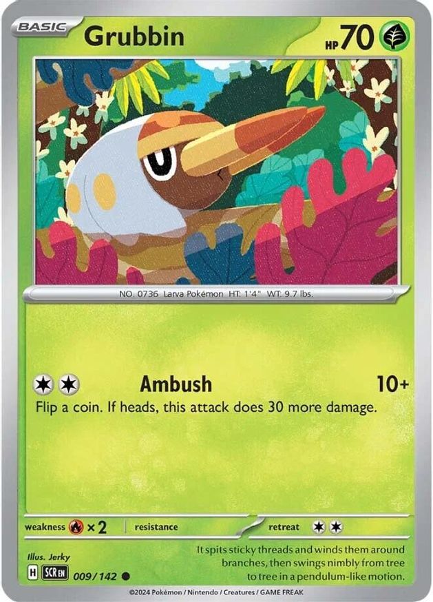 Pokemon Grubbin (9/185) Stellar Crown NM REVERSE HOLO