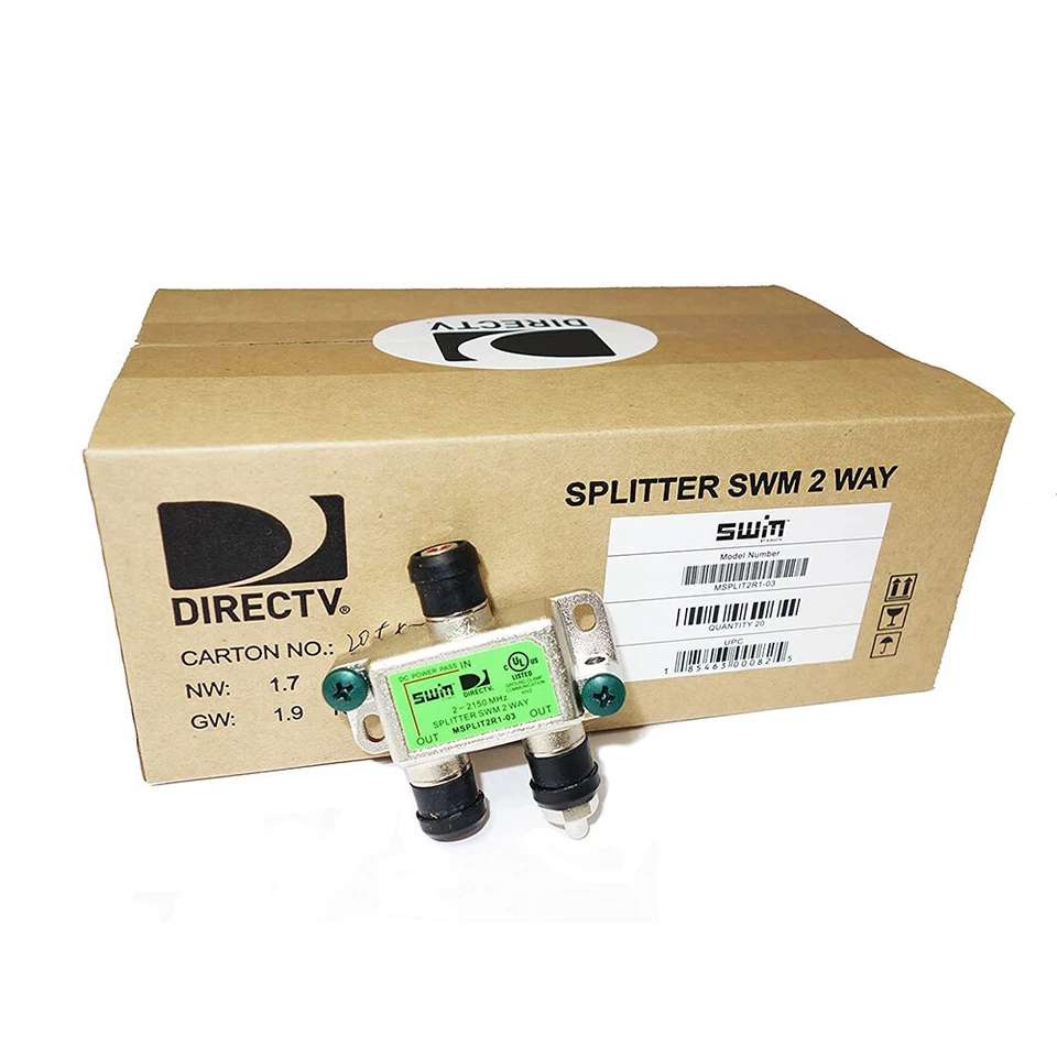 Directv SWM Approved 2-Way Wide Band Splitter (2-Pack) - Image 3 of 4
