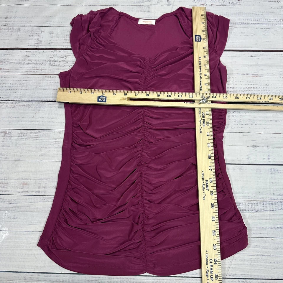 Camisa para mujer Tangerine Top magenta talla M acanalada elástica informal sin mangas Foto 2 de 4