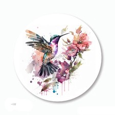 Pink Orchids Hummingbird Scrapbook Stickers Favors Envelope Seals Bird Labels