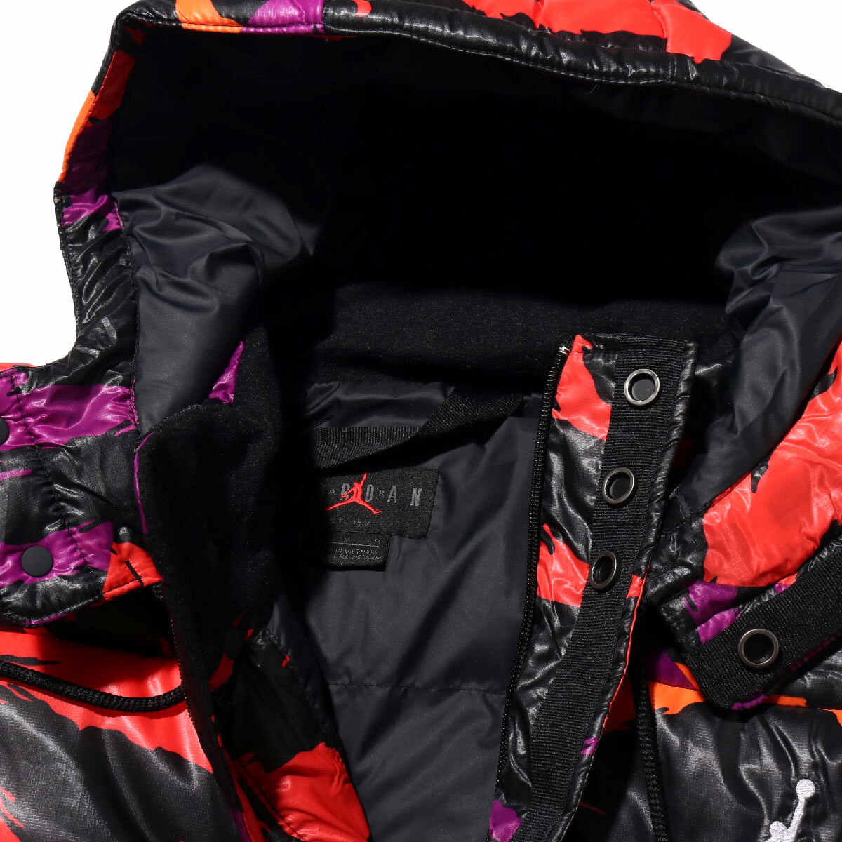 colorful camo puffer jacket