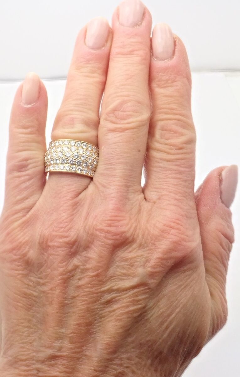 Authentic! Cartier Nigeria 18k Yellow Gold Diamond Wide Band Authentic! Cartier Nigeria 18k Yellow Gold Diamond Wide Band