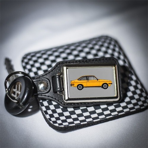Leather Look Key Ring - Ford RS2000 Escort Mk2 RS retro style classic look fob