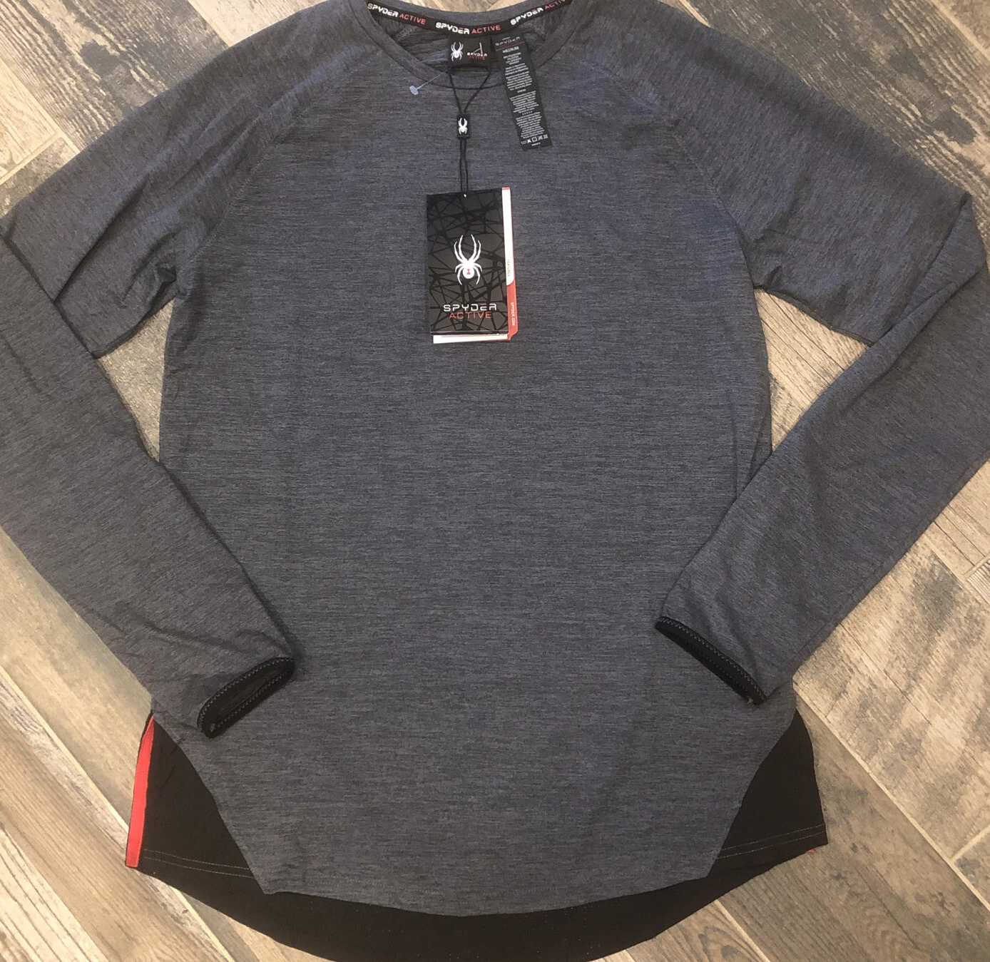 Spyder Active Breathable Quick Dry Stretch Long Sleeve Shirt Mens M SPM105 $68