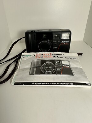 Nikon Tele Touch AF Point Shoot 35mm Film Camera 35/70 Macro Case  UNTESTED